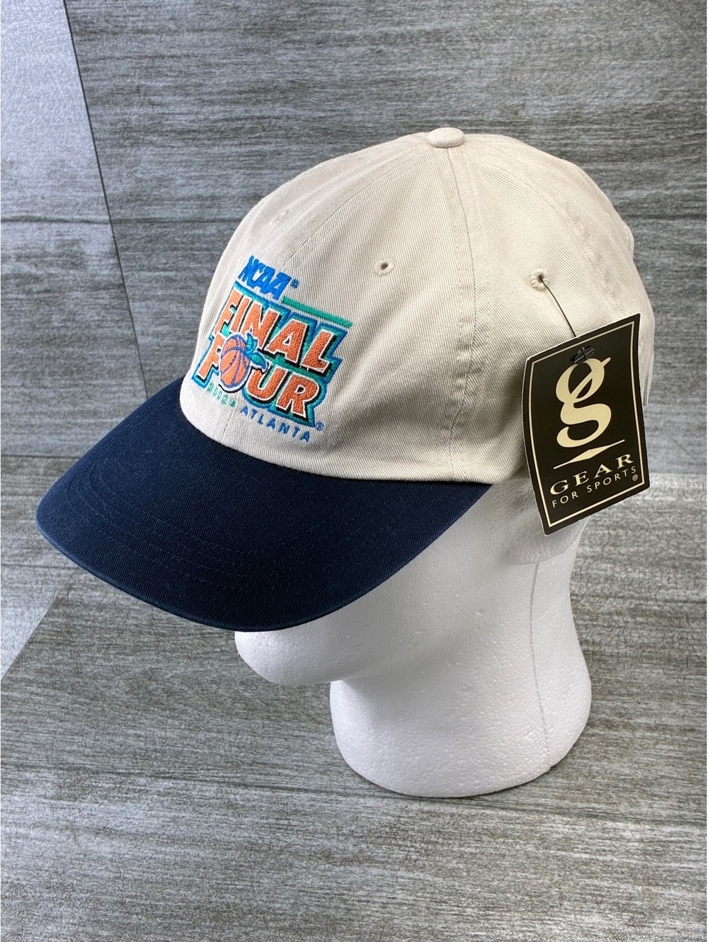 NCAA Final Four 2002 Atlanta Hat Vintage CBS Sports Tan Logo Adjustable